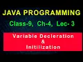 Variables Declaration Initialization in Java Programming CLASS-9 CH-4 LEC-3