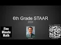 6th Grade Mathematics STAAR 2024 from Five Minute Math