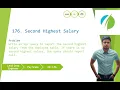 day 25 - Leet Code Problem 176 Second Highest Salary