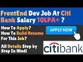 Citi Bank Hiring For FrontEnd Developer Freshers Salary 10 LPA All Details Explained