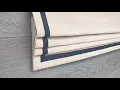 Heavy Linen Blend Faux Shade Valance with Navy Grosgrain Ribbon Trim on Edge Slub Linen in Natural