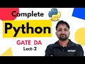 Data Types Lecture 2 Python Complete Course GATE DA Puneet Kansal