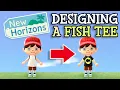Animal Crossing New Horizons How To Make FISH TEE Clothes ACNH Custom Design
