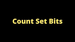 Count Set Bits Bit Manipulation Optimal Python 450 DSA Cracker tutorial