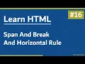 Download Lagu Learn HTML In Arabic 2021 - #16 - Span And Break And Horizontal Rule