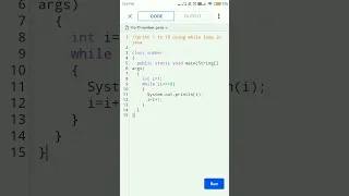 print 1 to 10 using while loop in java