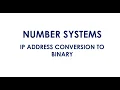 IP Address decimal to binary conversion bcd code