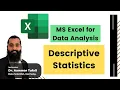 Descriptive Statistics in MS Excel