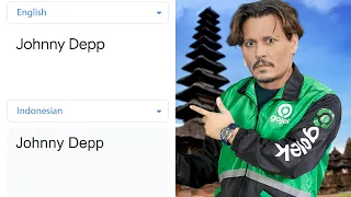 Johnny Depp in different languages meme