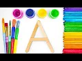 Create Paint ABC with Popsicle Sticks Best discover Alphabet kids Toddler Toy fun