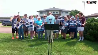 Jake Johnson holds press conference after primary election victory