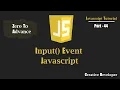 input Event Javascript Javascript Tutorial