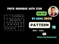 Print Rhombus With Star Rhombus Pattern Java Pattern Pattern Code Code With Ronak -
