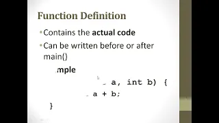 C User defined Function Part 1