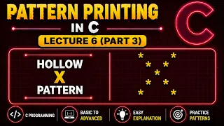Pattern Printing in C Hollow X Pattern Lecture 6 Part 3 BS Niranjan