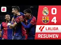 Barcelona HUMILLO al Real Madrid GOLEADA 4-0 con GOLES de Lewandowski Raphinha y Yamal La Liga