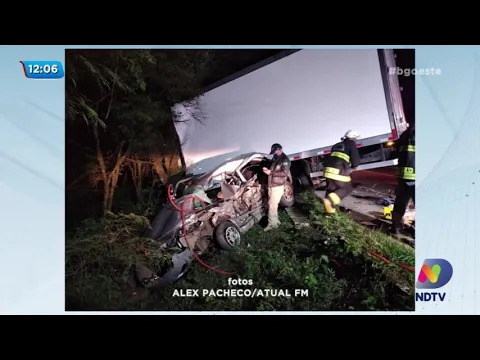 Acidente deixa motorista preso às ferragens na BR-153