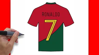 HOW TO DRAW CRISTIANO RONALDO PORTUGAL SHIRT EASY DRAWING STEP BY STEP