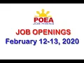 Overseas Job Openings February 12-13 2020 - POEA Job Hiring
