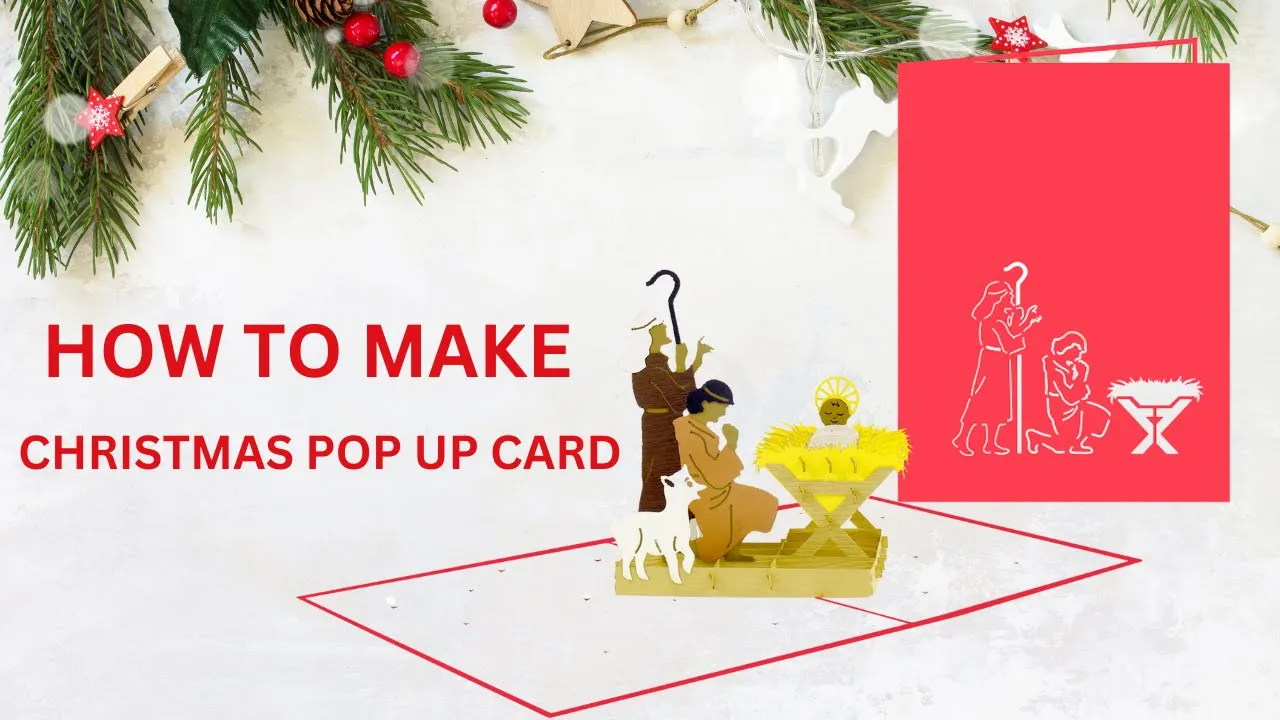 Christmas Manger Pop-up Card – Free SVG Template Download