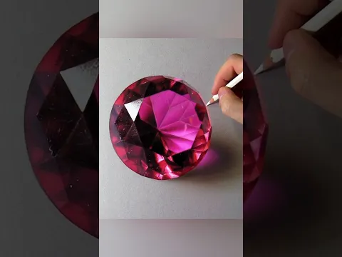 Hyper-realistic red gemstone #drawing