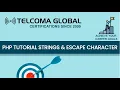 13 PHP Tutorial Strings and Escape Characters