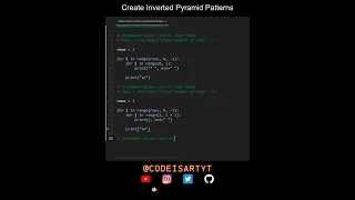 Create Inverted Pyramid Patterns in Python Python Examples Python Coding Tutorial Interview
