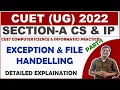 CUET Computer Science Exception Handling Exception Handling in Python File Handling in Python