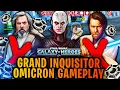Grand Inquisitor Omicron Offense Defense Gameplay - Instant Kill Kenobi and Master Luke Teams