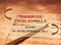 TRANSPOSE Excel Formula In Hindi Very Unique Excel Formula