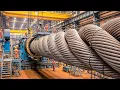 How It's Made: Suspension Bridge Cables Spun On-Site from Thousands of Steel Wires!