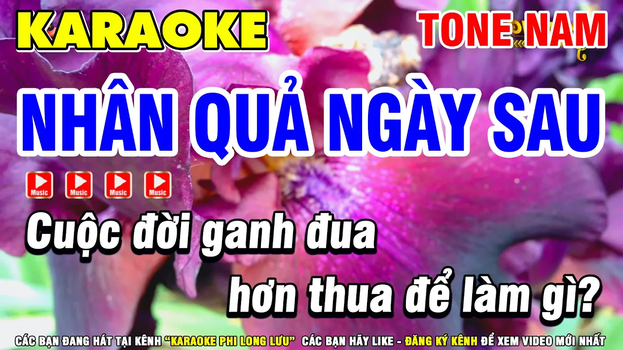 Karaoke Nhân Quả Ngày Sau Tone Nam Gm ( Phối Mới ) - Karaoke Phi Long