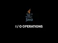 Java Operations Learn Input and Output in Java from Scratch