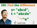 389 Find the Difference Java Leetcode Hindi
