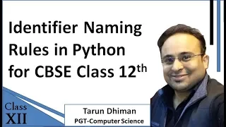 Identifier Naming Rules for Computer Science Python Class 12th CBSE