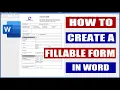How to Create a Fillable Form in Word Microsoft Word Tutorials