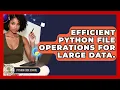 Efficient Python File Operations For Large Data - Python Code School