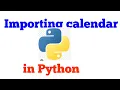 importing calendar in python