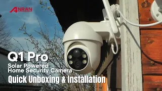Q1 Pro Solar Powered Home Security Camera Quick Unboxing Installation