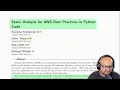 Read a paper Python static analysis for API best practices