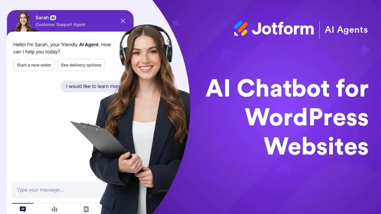 Jotform — Jotform WordPress Agent: AI Chatbot for WordPress Websites (YouTube video ad)
