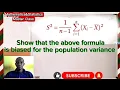 Proof that the sample variance with n in the denominator is biased for the population variance