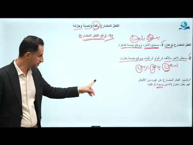 ⁣الدرس (2) رفع الفعل المضارع - للصف الرابع الاعدادي 2026