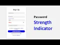 Password Strength meter Signup Form HTML CSS JavaScript
