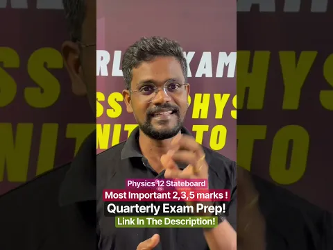 12th Physics Quarterly Exam 2026 🔥 MUST Study These Questions!2, 3 & 5 Marks|TN State Board #Shorts