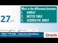 Oracle PL SQL interview question difference between VARRAY NESTED TABLE ASSOCIATIVE ARRAY