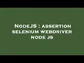 NodeJS assertion selenium webdriver node js