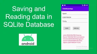 Saving and Reading Data in Android SQLite Database