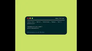 Python Lists - Copy a list