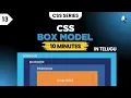 CSS TUTORIAL CSS Box Model Simplified Master Margins Padding Borders Content in Telugu